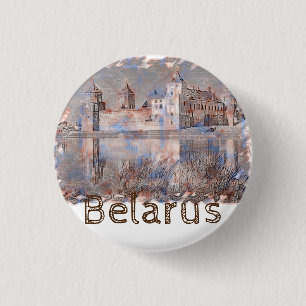 Belarus Mir Castle Architecture Button Pin
