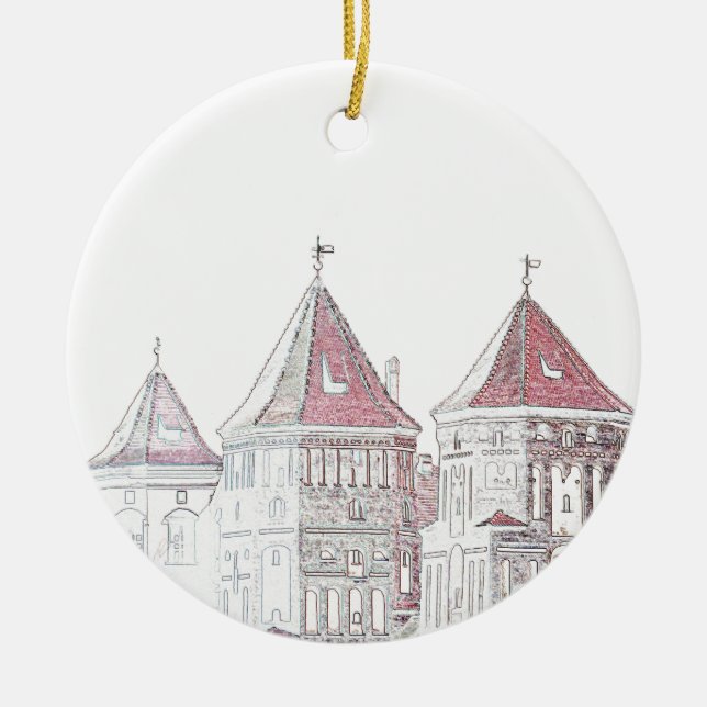 Belarus Mir Castle Architecture Ceramic Ornament (Front)
