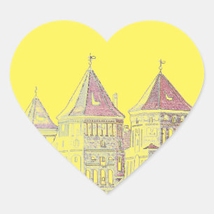 Belarus Mir Castle Architecture Heart Sticker