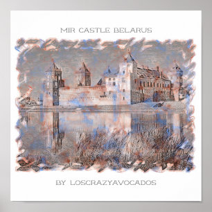 Belarus Mir Castle Architecture Nature Poster