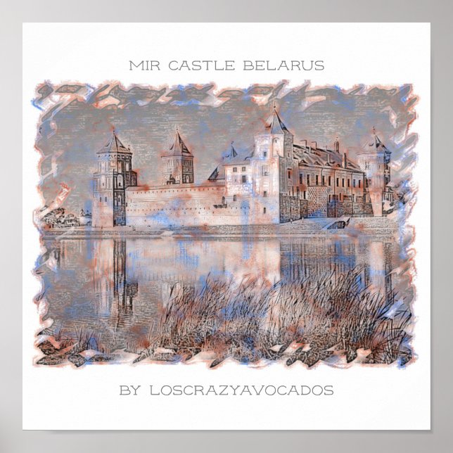 Belarus Mir Castle Architecture Nature Poster (Front)