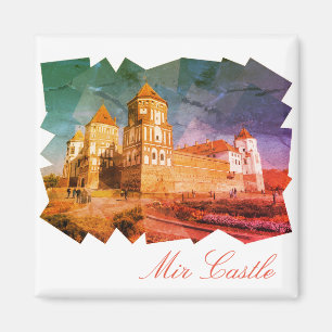 Belarus Mir Castle Architecture Painting Magnet