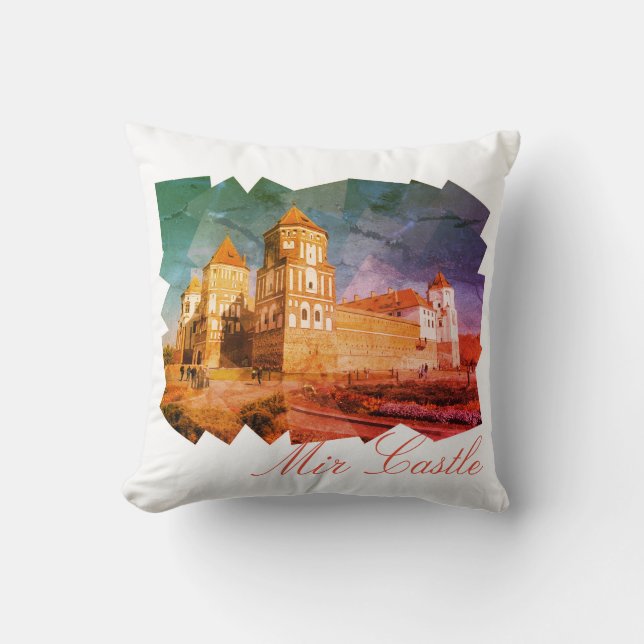 Belarus Mir Castle Architecture Throw Pillow (Front)