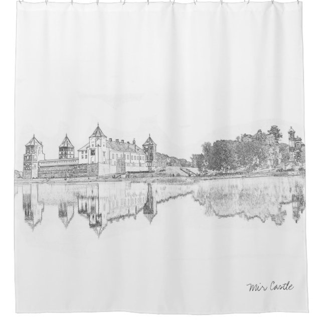 Belarus Mir Castle Cityscape Architecture Sketch (Front)