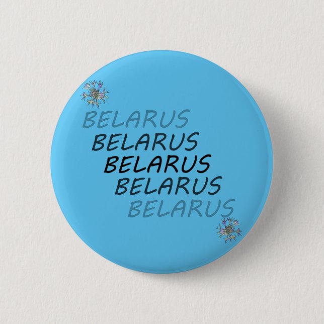 Belarus National Corn Flower 2 Inch Round Button (Front)