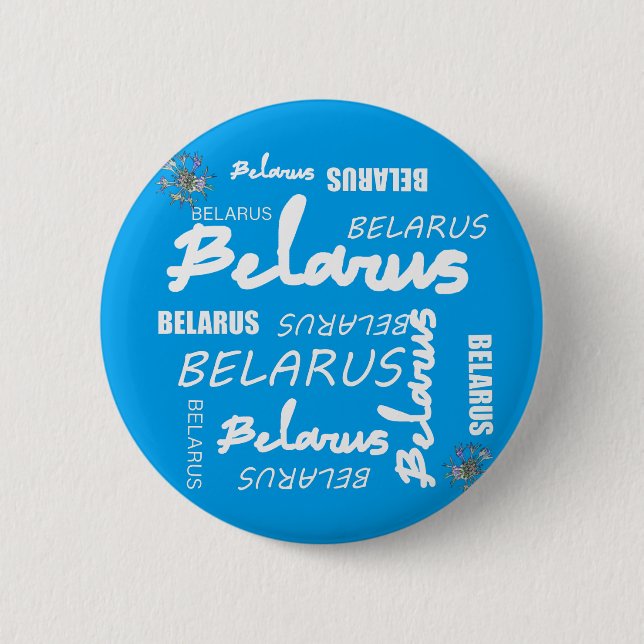 Belarus National Corn Flower 2 Inch Round Button (Front)