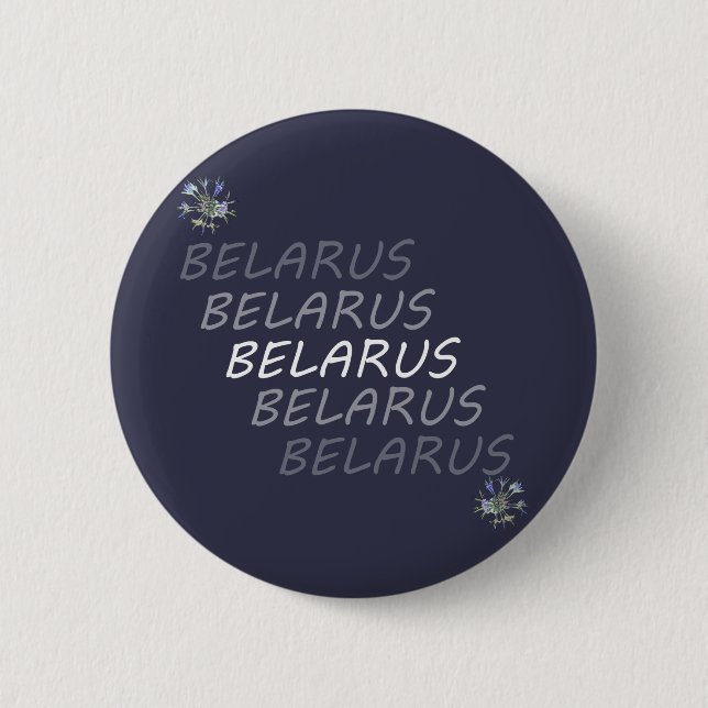 Belarus National Corn Flower 2 Inch Round Button (Front)