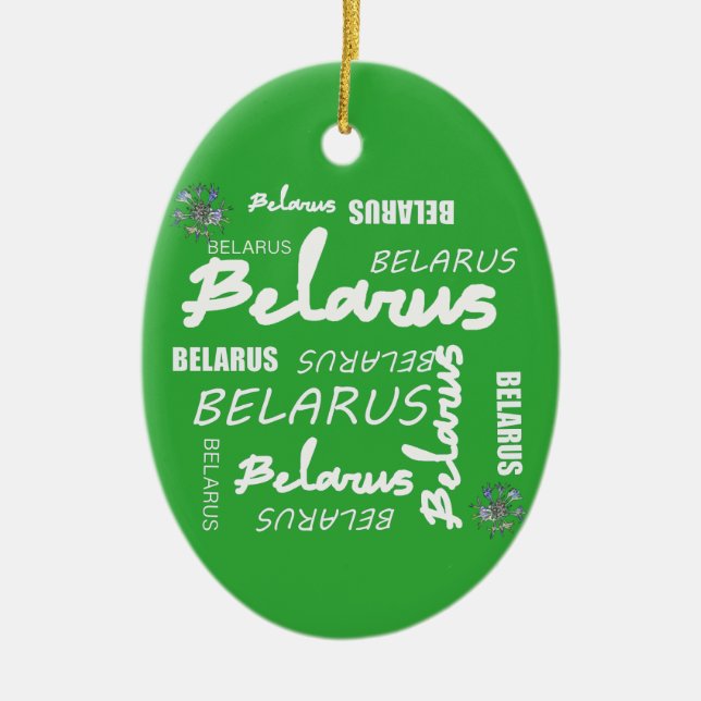Belarus National Corn Flower Ceramic Ornament (Front)