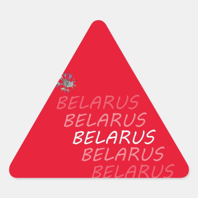 Belarus National Corn Flower Triangle Sticker (Front)