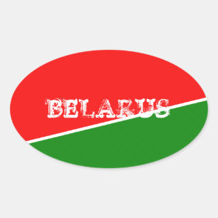Belarus National Flag Colours Oval Sticker