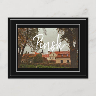 Belarus Pinsk Architecture City View Postcard