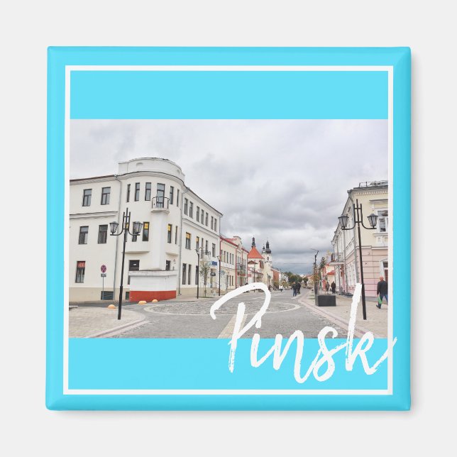 Belarus Pinsk Town Architecture Magnet (Front)