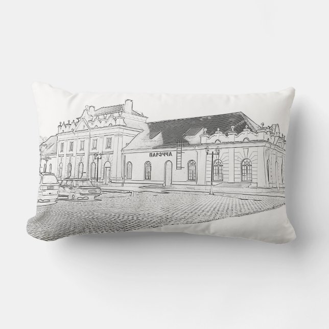 Belarus Porechye Parecca Architecture Station Lumbar Pillow (Front)