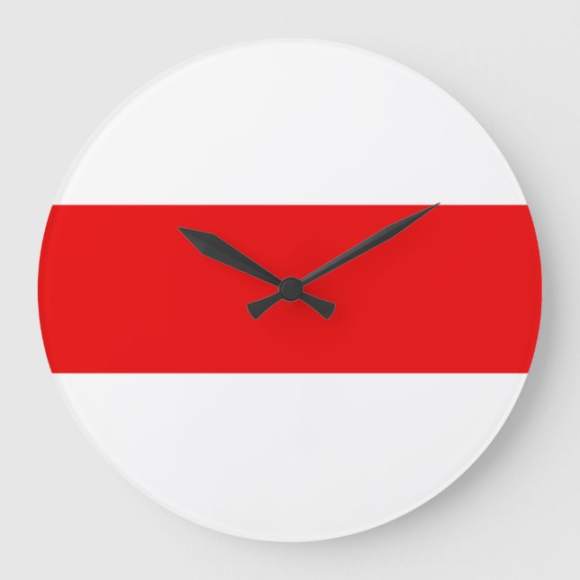 Belarus protest flag symbol red white revolution f large clock (Front)