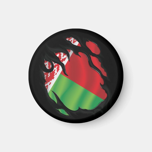 Belarus Ripped Flag Magnet (Front)