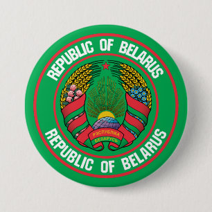 Belarus Round Emblem 3 Inch Round Button