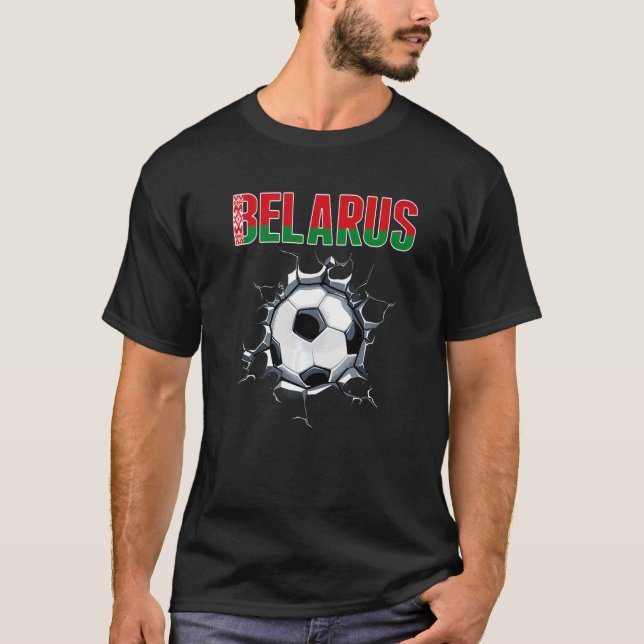 Belarus Soccer Fans - Belarusian Football In Crack T-Shirt (Front)