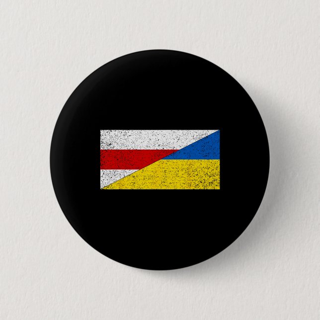Belarus Ukraine Flag Belarusian Ukrainian Pride Na 2 Inch Round Button (Front)