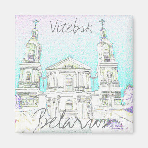 Belarus Vitebsk Stylized Architecture Magnet