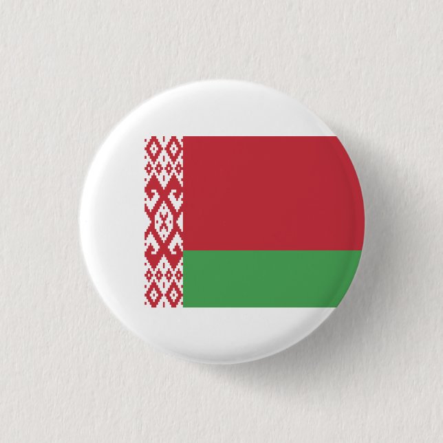 Belarusian Flag, Flag of Belarus 1 Inch Round Button (Front)