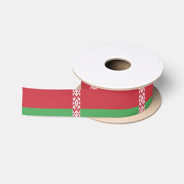 Belarusian flag ribbon satin ribbon (Spool)