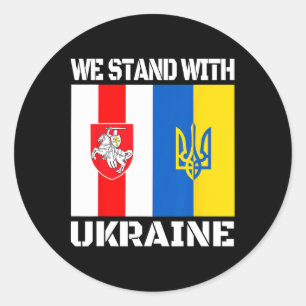 Belarusian Support Ukrainian We Stand With Ukraine Classic Round Sticker