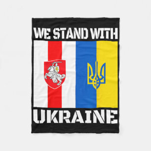 Belarusian Support Ukrainian We Stand With Ukraine Fleece Blanket