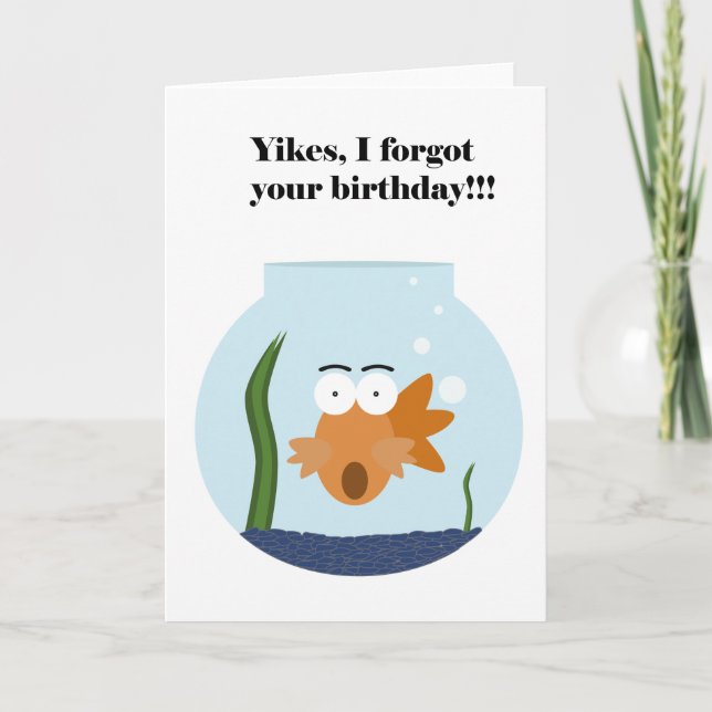 Belated Birthday Fish Card (Front)