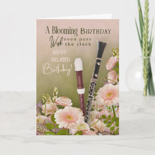 Belated Birthday Greeting For Woodwind Player Card