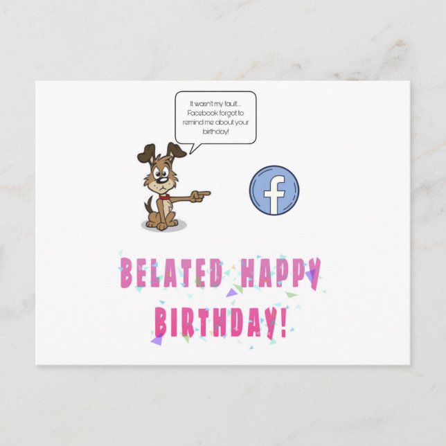 Belated birthday wish card (Front)