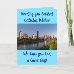 Belated birthday wishes add photo blue card