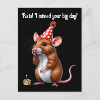 Belated Birthday Wishes with a Cute Rat