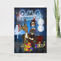 Belated Christmas Card, Gothic, Reindeer H.I.P. Ra