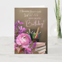 Belated Tutor Birthday – Pink Roses & Study Theme