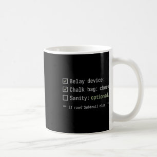 Belay Device Chalk Byg Climbing Checklist Print Coffee Mug