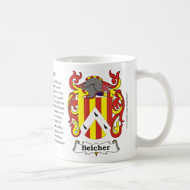 Belcher, Origin, Meaning and the Crest Coffee Mug (Right)