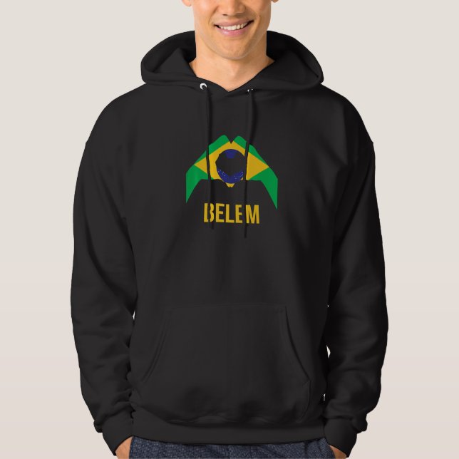 Belem Brazilian City Love Brazil Flag Hoodie (Front)