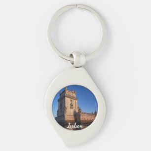 Belem tower at sunset in Lisbon, Portugal Keychain