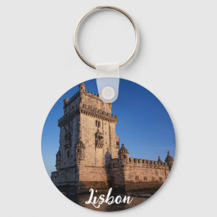 Belem tower at sunset in Lisbon, Portugal Keychain