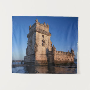 Belem tower at sunset in Lisbon, Portugal Tapestry