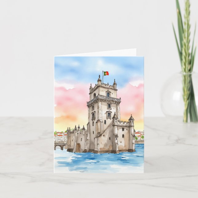Belem Tower Lisbon Portugal Card (Front)