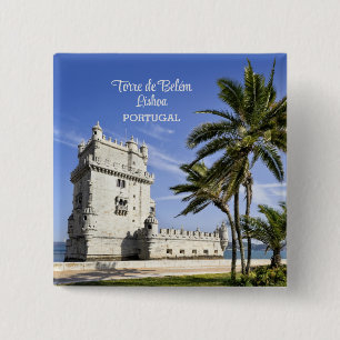 Belém Tower photo, Lisbon, Portugal 2 Inch Square Button
