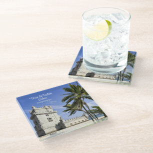 Belém Tower photo, Lisbon, Portugal Glass Coaster