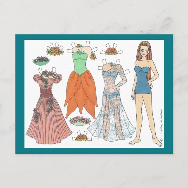 Belethwen Elf Paper Doll Postcard (Front)