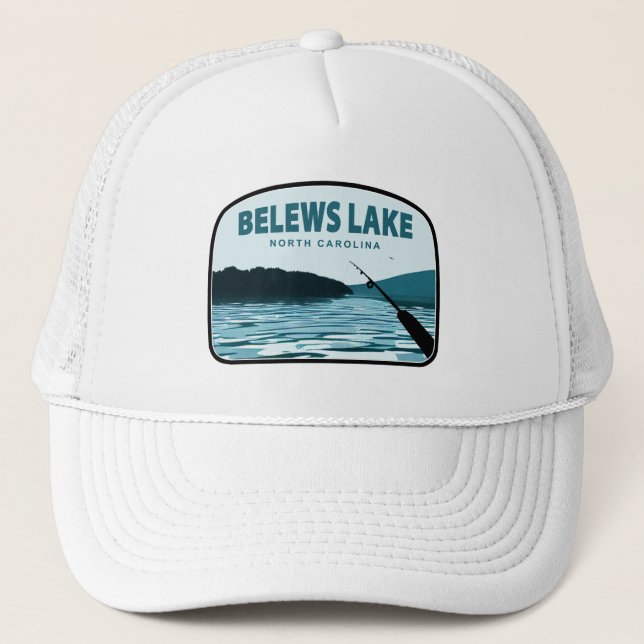 Belews Lake North Carolina Fishing Rod Trucker Hat (Front)