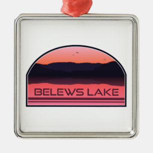 Belews Lake North Carolina Red Sunrise Metal Ornament