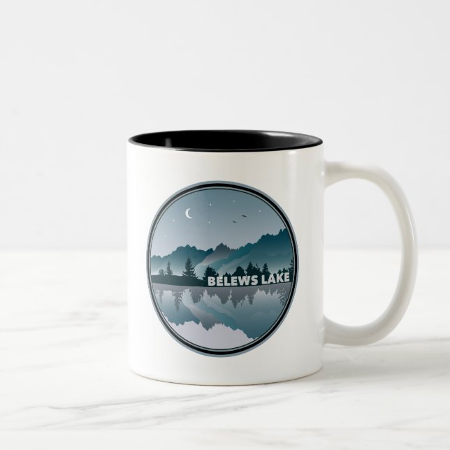 Belews Lake North Carolina Reflection Two-Tone Coffee Mug (Right)