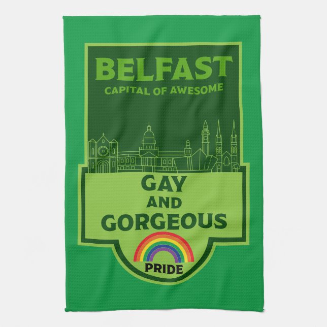 Belfast Gay Pride - Brighton Ireland LGBT - Kitchen Towel (Vertical)