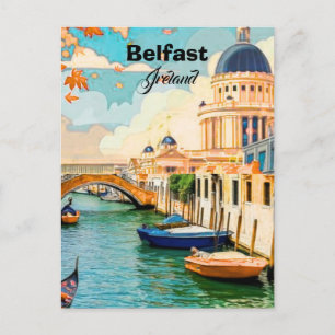 Belfast Ireland Travel Postcard Art, Ireland