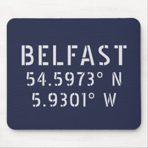Belfast Latitude Longitude Mouse Pad
